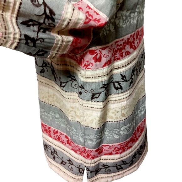 Alfred Dunner Womens Petite 8P Blazer Jacket Brown Rust Cream Fall Floral Stripe - Picture 10 of 15